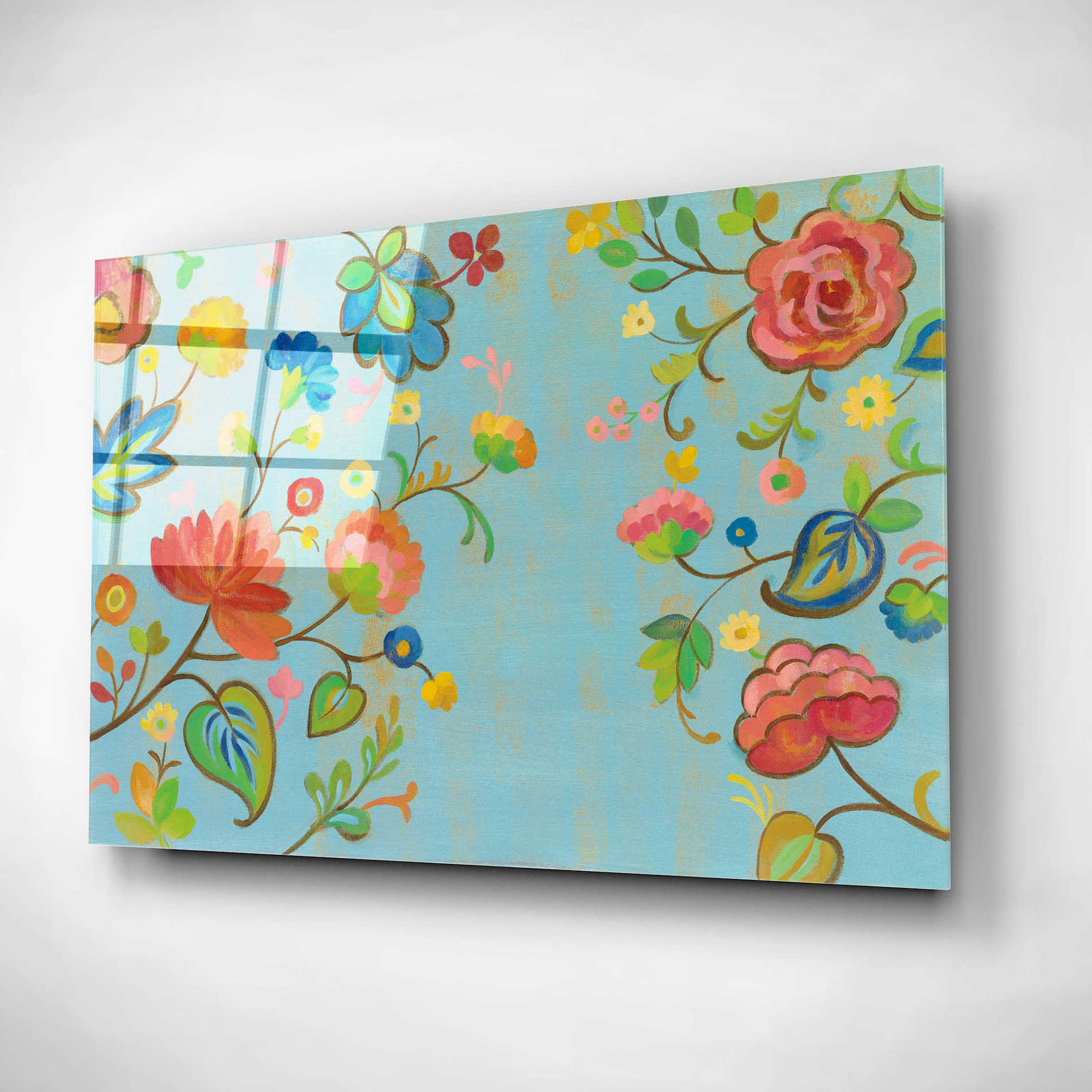 Epic Art 'Folk Song Floral' by Silvia Vassileva, Acrylic Glass Wall Art,24x16