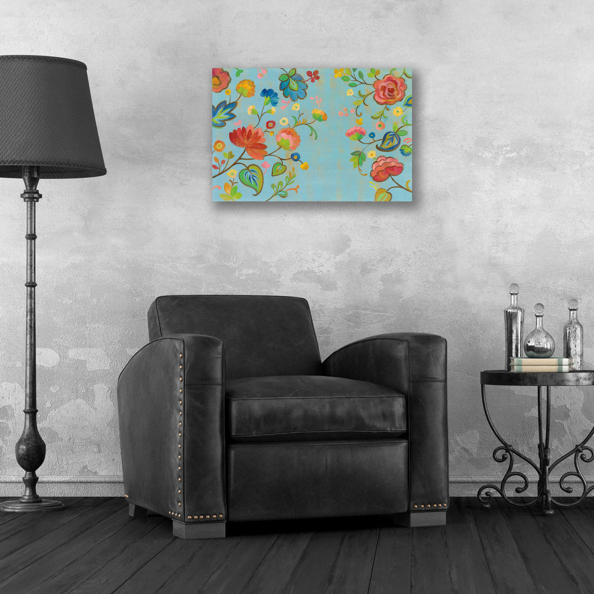 Epic Art 'Folk Song Floral' by Silvia Vassileva, Acrylic Glass Wall Art,24x16