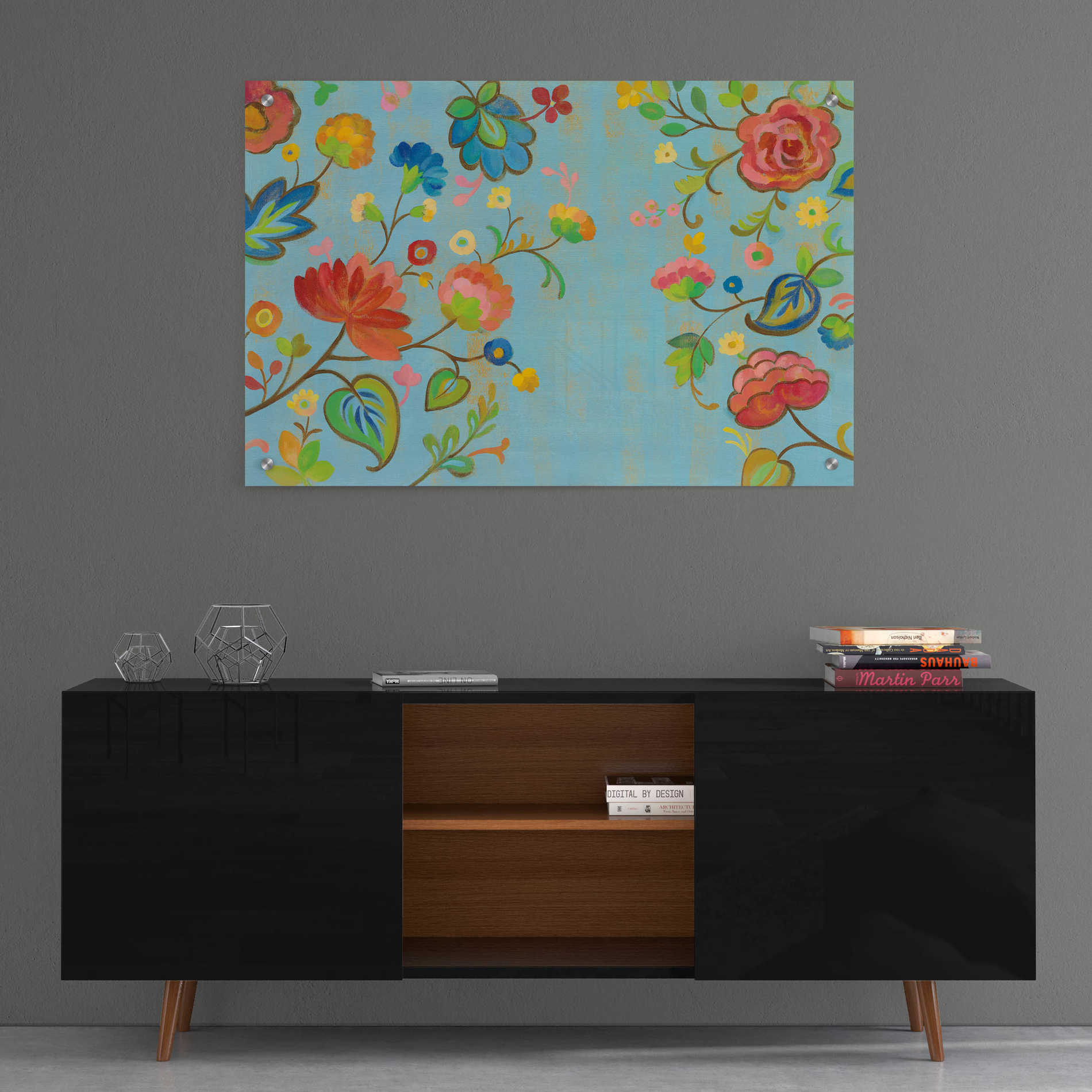 Epic Art 'Folk Song Floral' by Silvia Vassileva, Acrylic Glass Wall Art,36x24