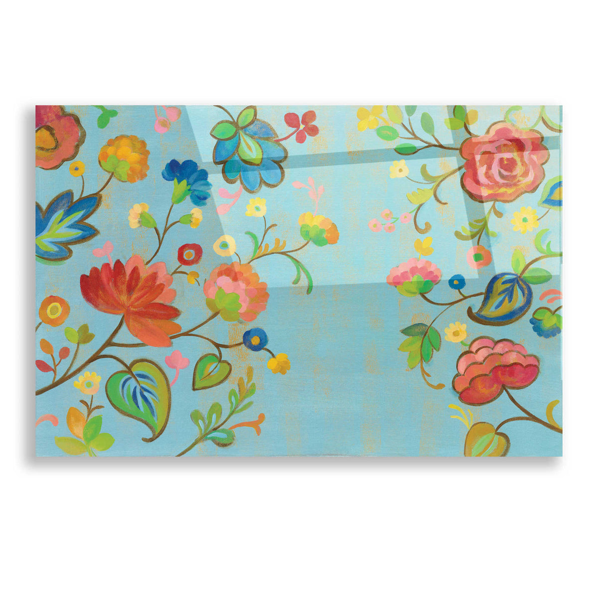 Epic Art 'Folk Song Floral' by Silvia Vassileva, Acrylic Glass Wall Art