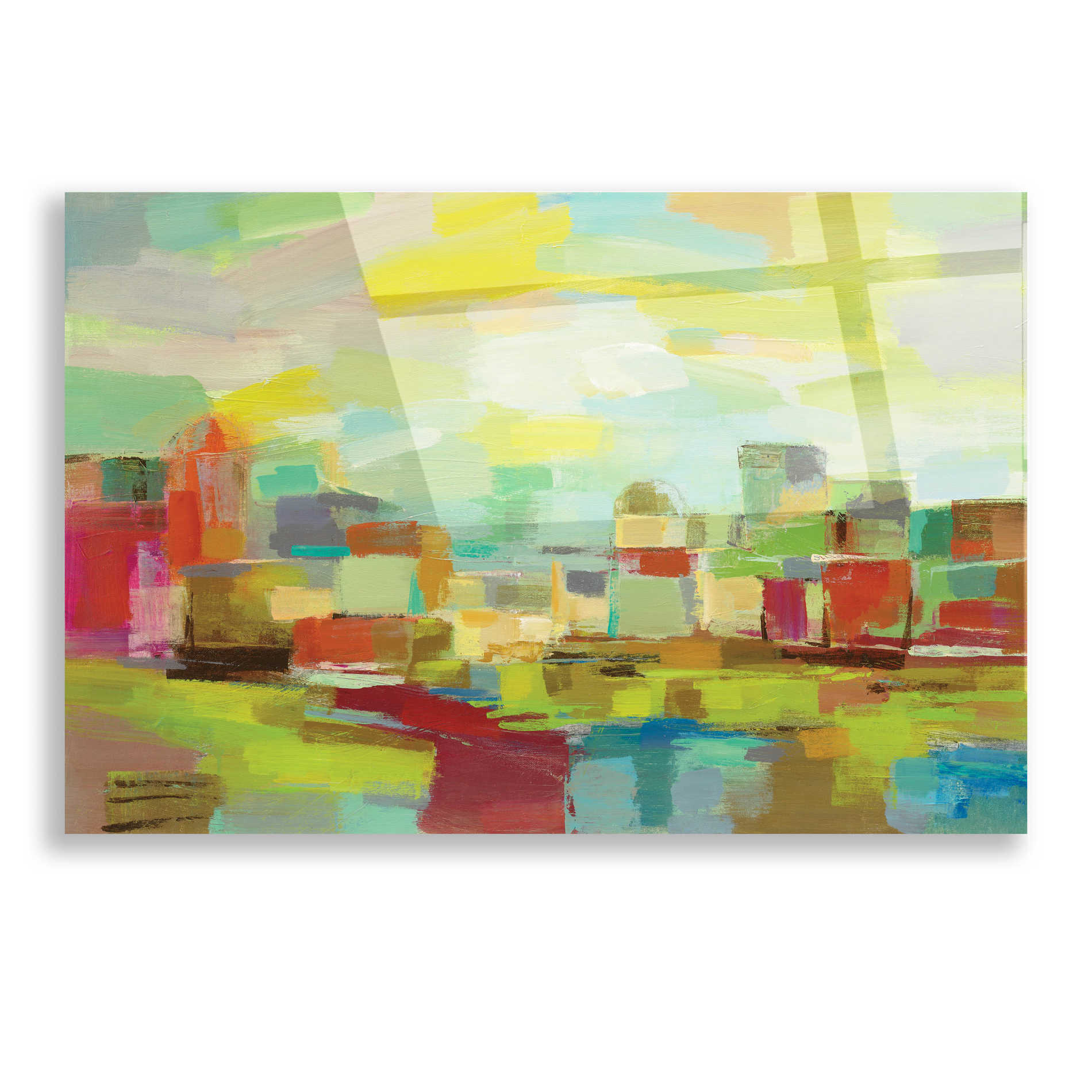 Epic Art 'Town by the River' by Silvia Vassileva, Acrylic Glass Wall Art,16x12