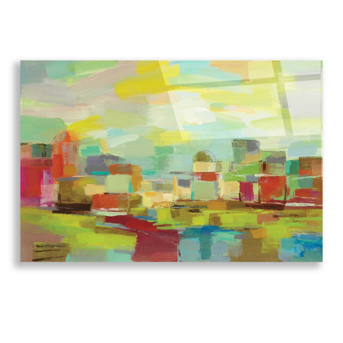 Epic Art 'Town by the River' by Silvia Vassileva, Acrylic Glass Wall Art,24x16