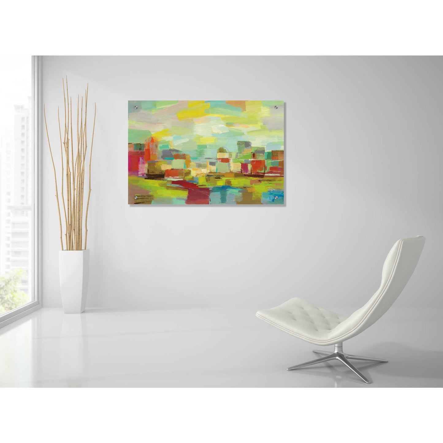 Epic Art 'Town by the River' by Silvia Vassileva, Acrylic Glass Wall Art,36x24