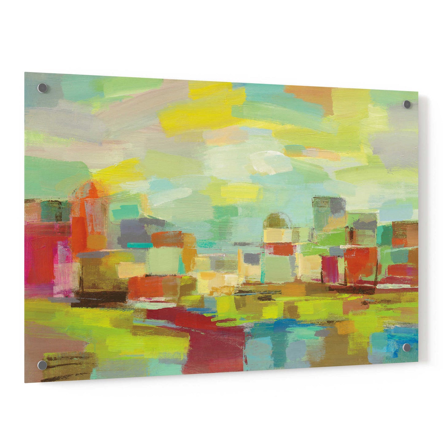 Epic Art 'Town by the River' by Silvia Vassileva, Acrylic Glass Wall Art,36x24