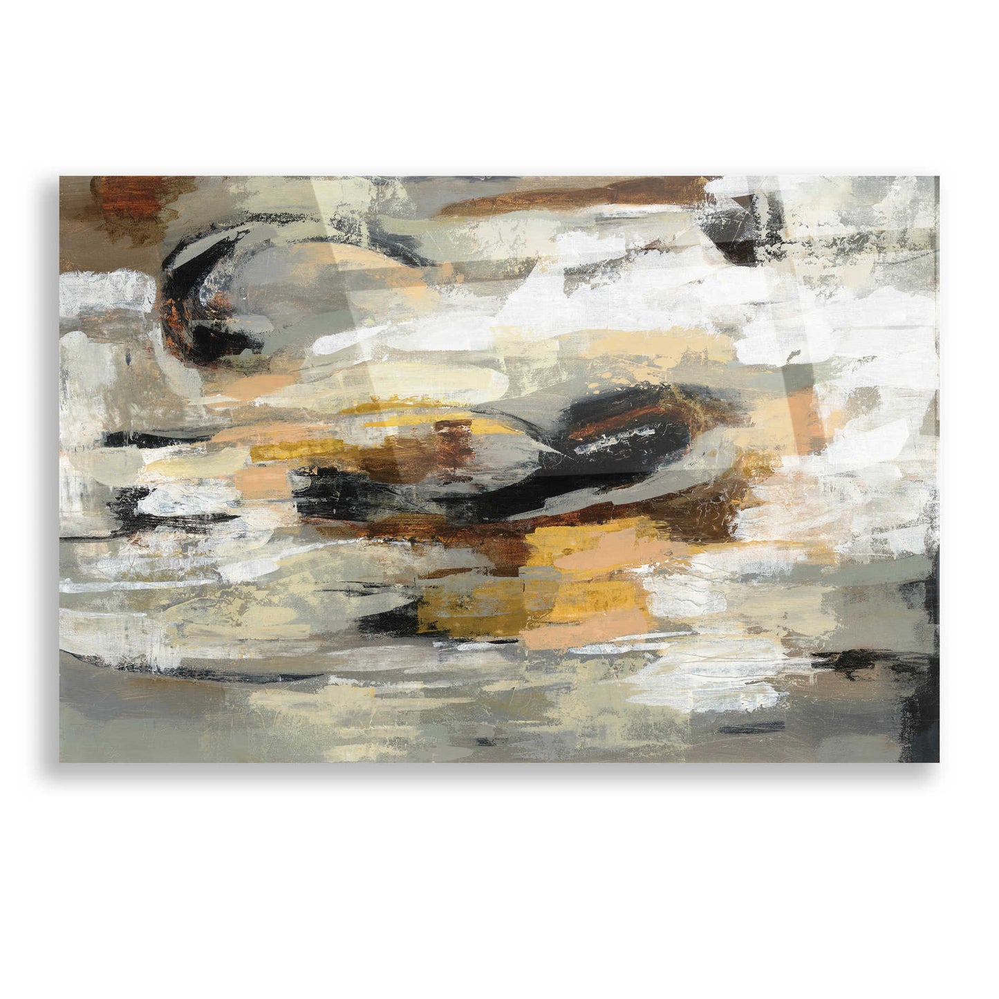 Epic Art 'Neutral Abstract' by Silvia Vassileva, Acrylic Glass Wall Art,16x12