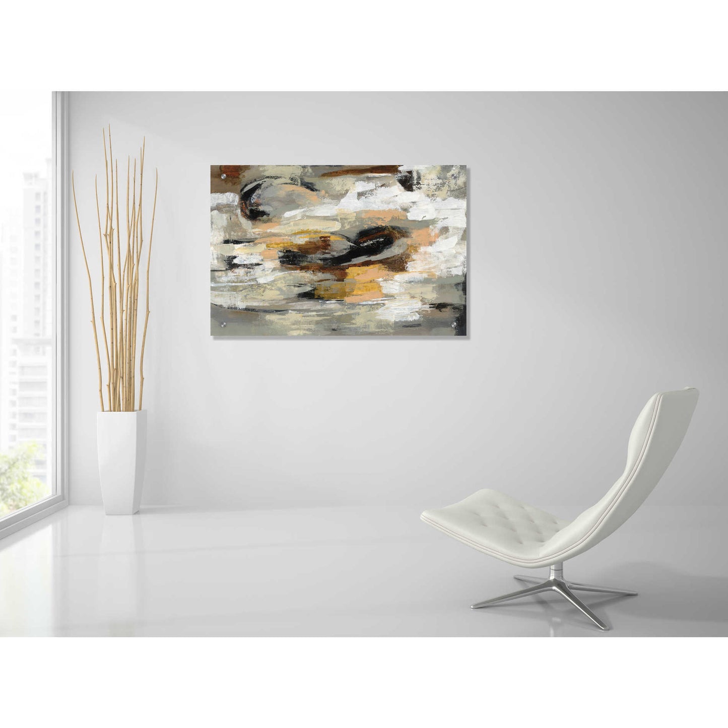 Epic Art 'Neutral Abstract' by Silvia Vassileva, Acrylic Glass Wall Art,36x24