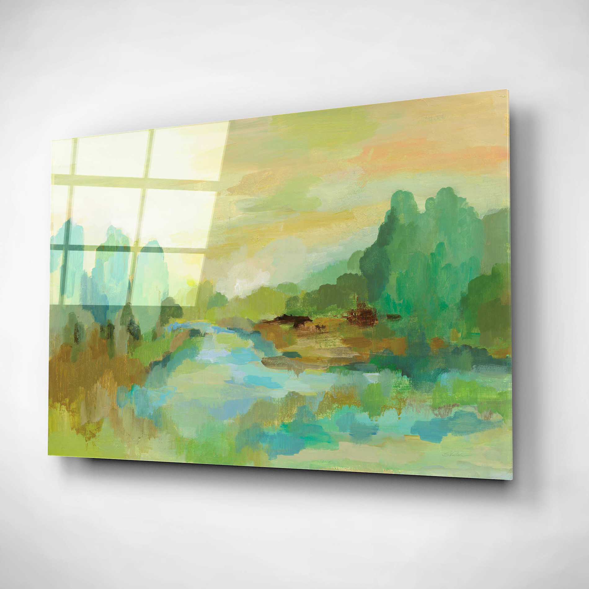 Epic Art 'Jade Forest' by Silvia Vassileva, Acrylic Glass Wall Art,24x16