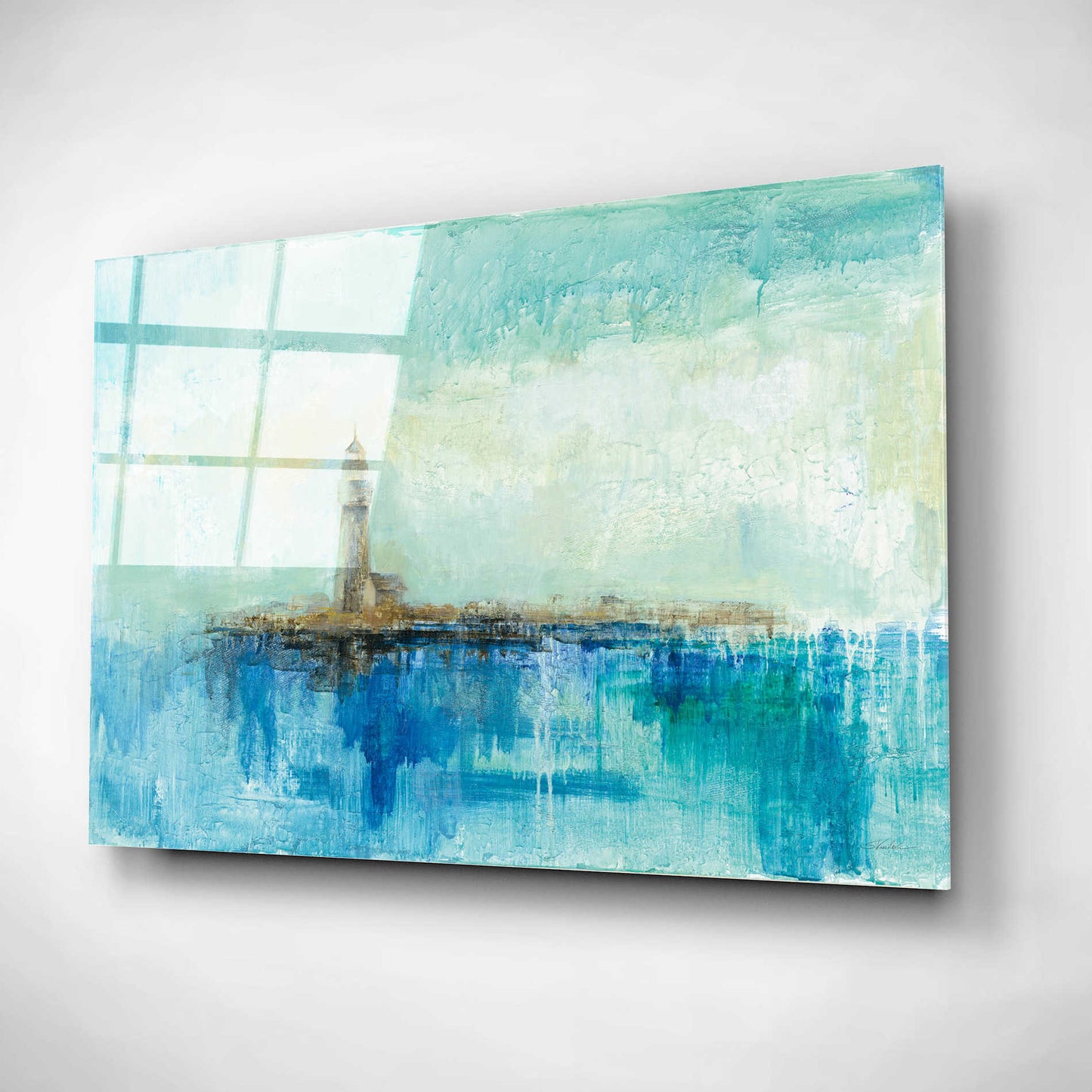 Epic Art 'Lighthouse Morning' by Silvia Vassileva, Acrylic Glass Wall Art,16x12