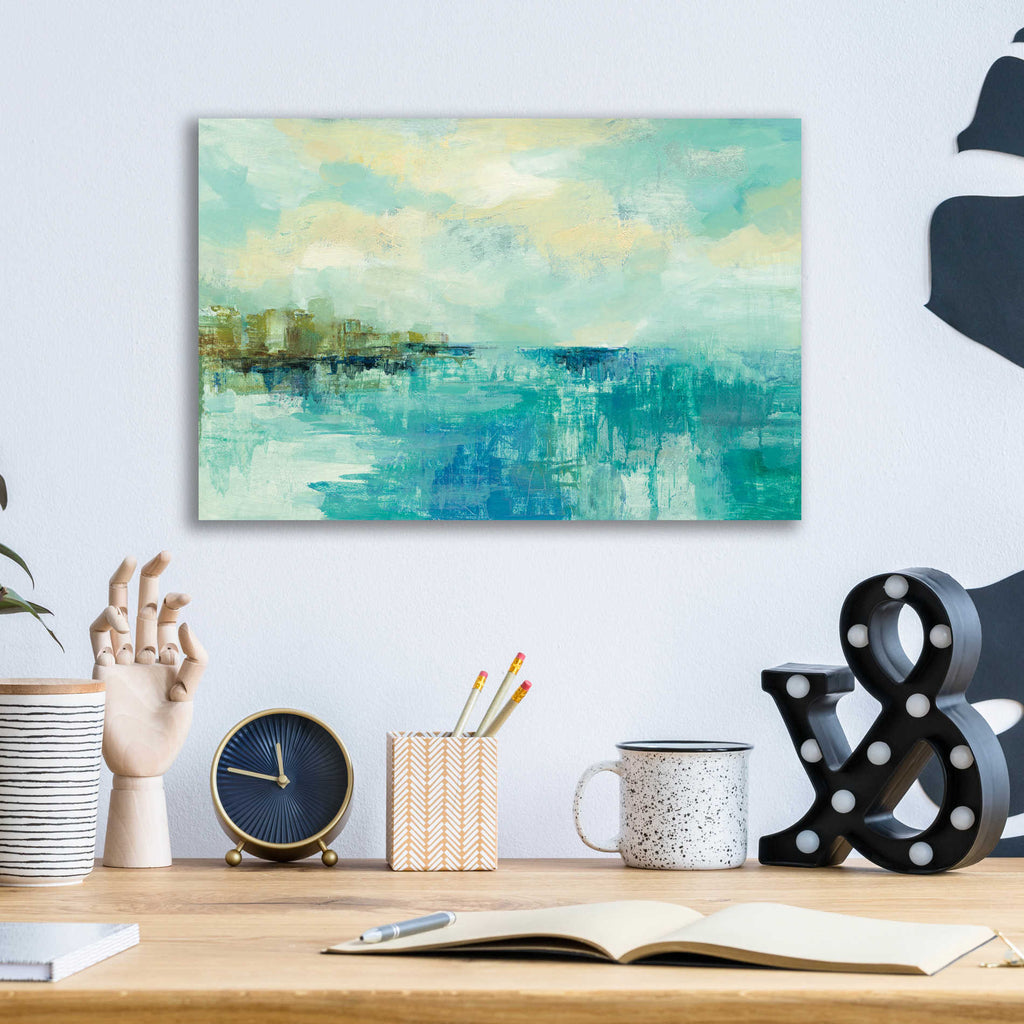 Epic Art 'Cliff Side Town' by Silvia Vassileva, Acrylic Glass Wall Art,16x12