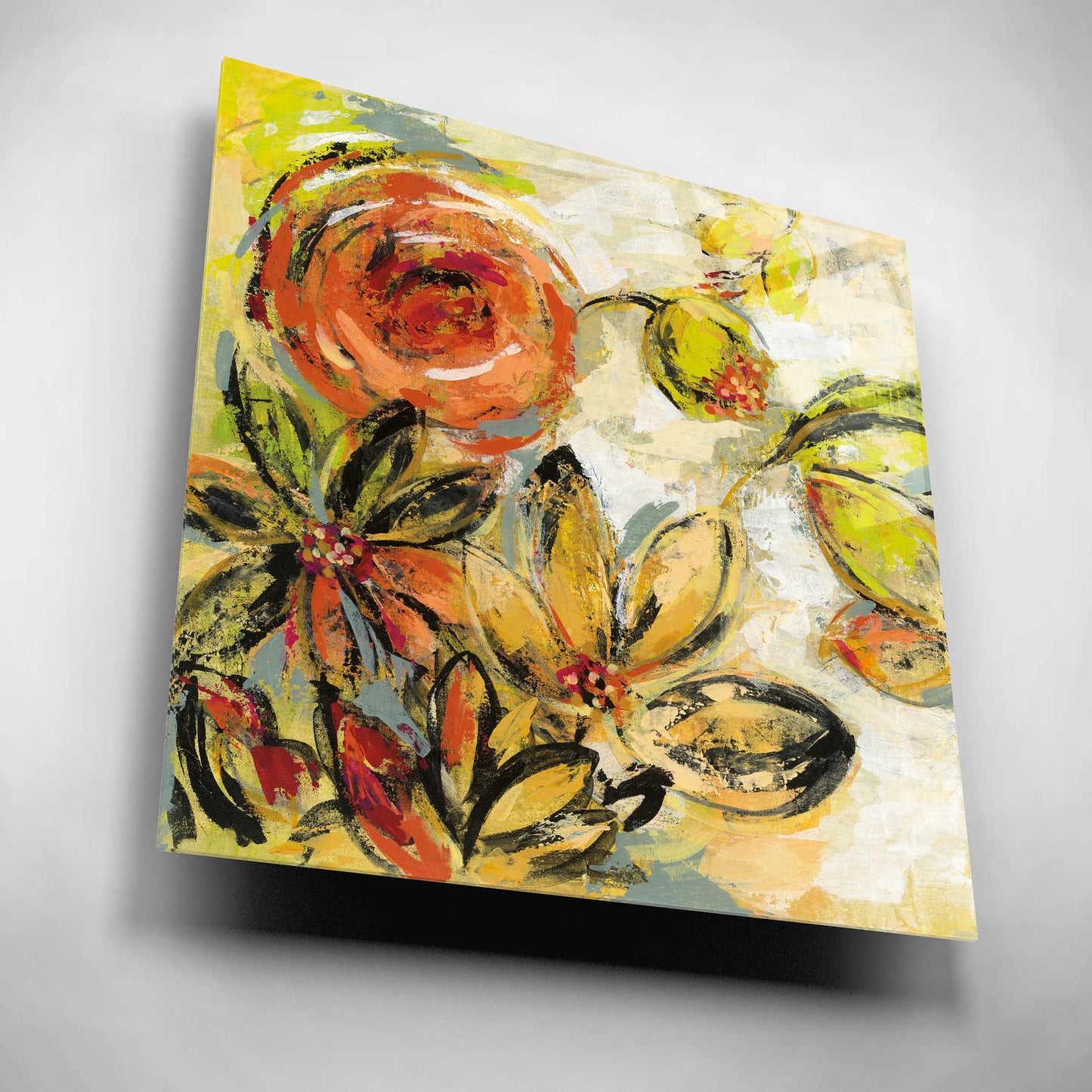 Epic Art 'Floral Joy' by Silvia Vassileva, Acrylic Glass Wall Art,12x12