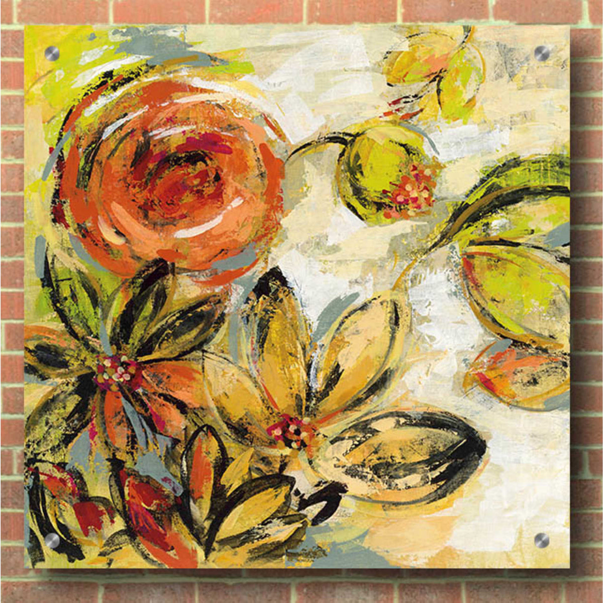 Epic Art 'Floral Joy' by Silvia Vassileva, Acrylic Glass Wall Art,36x36