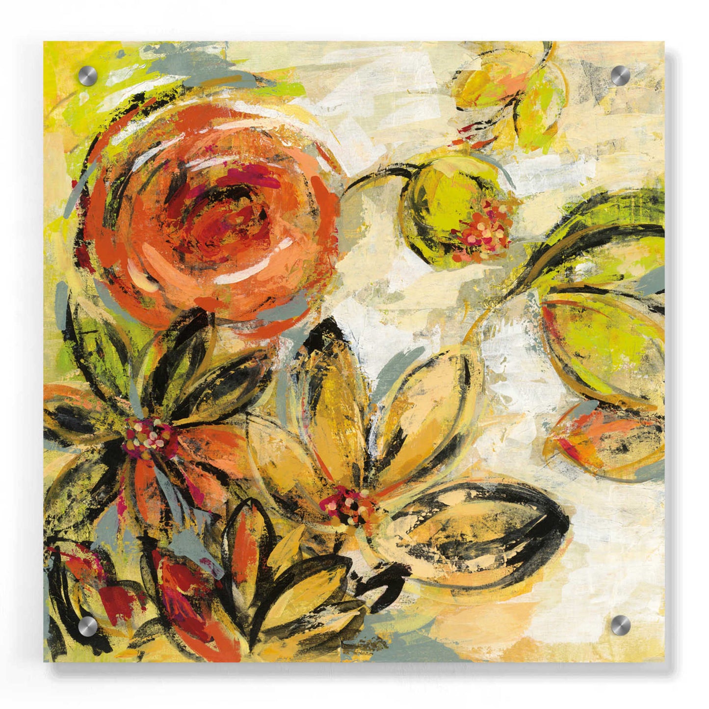 Epic Art 'Floral Joy' by Silvia Vassileva, Acrylic Glass Wall Art,36x36