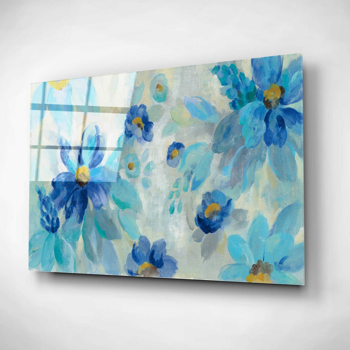 Epic Art 'Blue Flowers Whisper I' by Silvia Vassileva, Acrylic Glass Wall Art,16x12