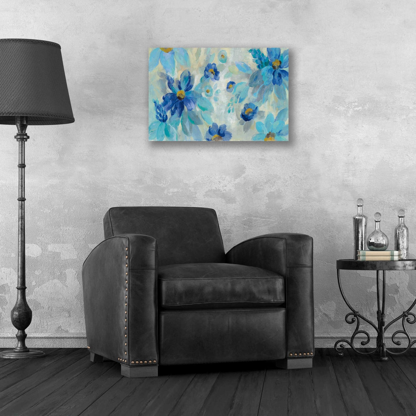 Epic Art 'Blue Flowers Whisper I' by Silvia Vassileva, Acrylic Glass Wall Art,24x16