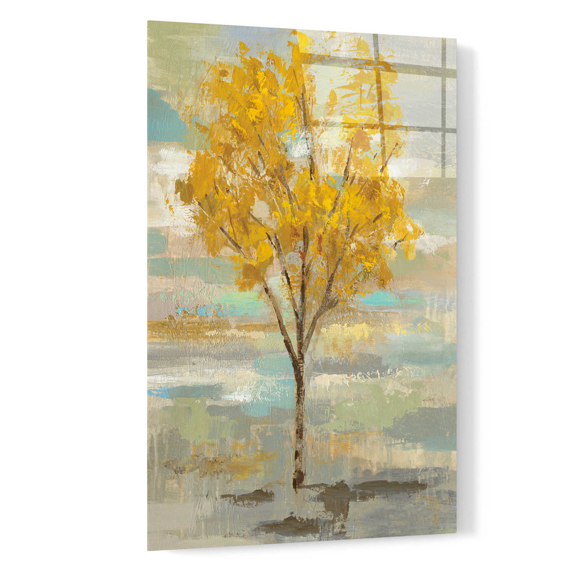 Epic Art 'Golden Tree and Fog I' by Silvia Vassileva, Acrylic Glass Wall Art,16x24