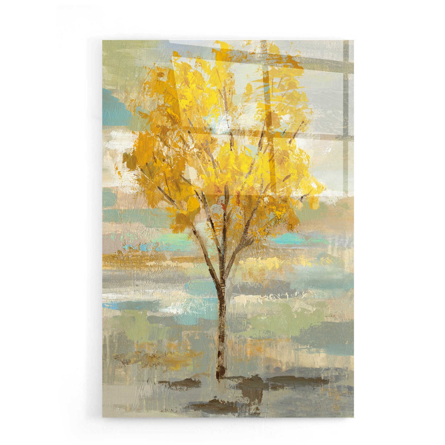 Epic Art 'Golden Tree and Fog I' by Silvia Vassileva, Acrylic Glass Wall Art,16x24