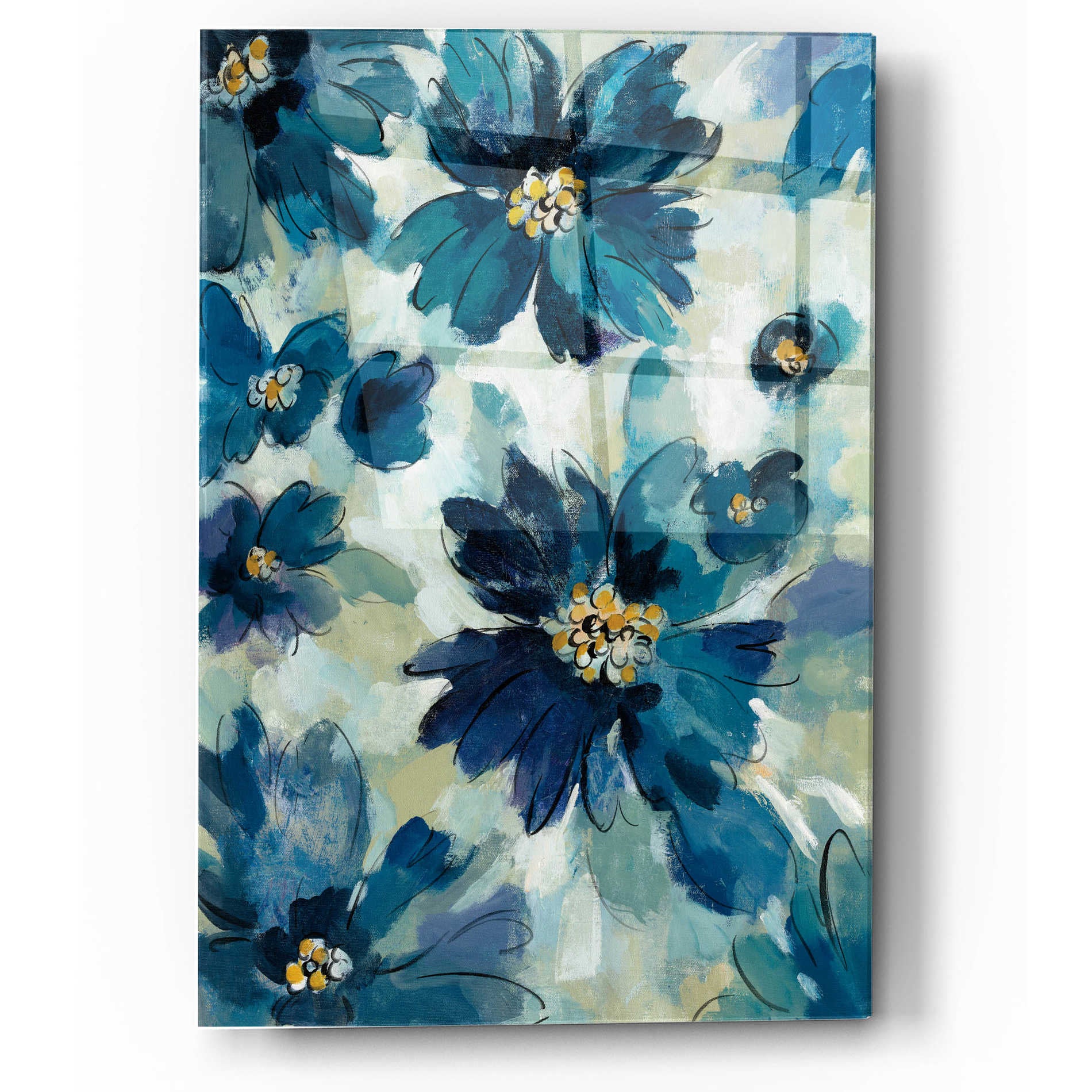 Epic Art 'Inky Floral I' by Silvia Vassileva, Acrylic Glass Wall Art,12x16