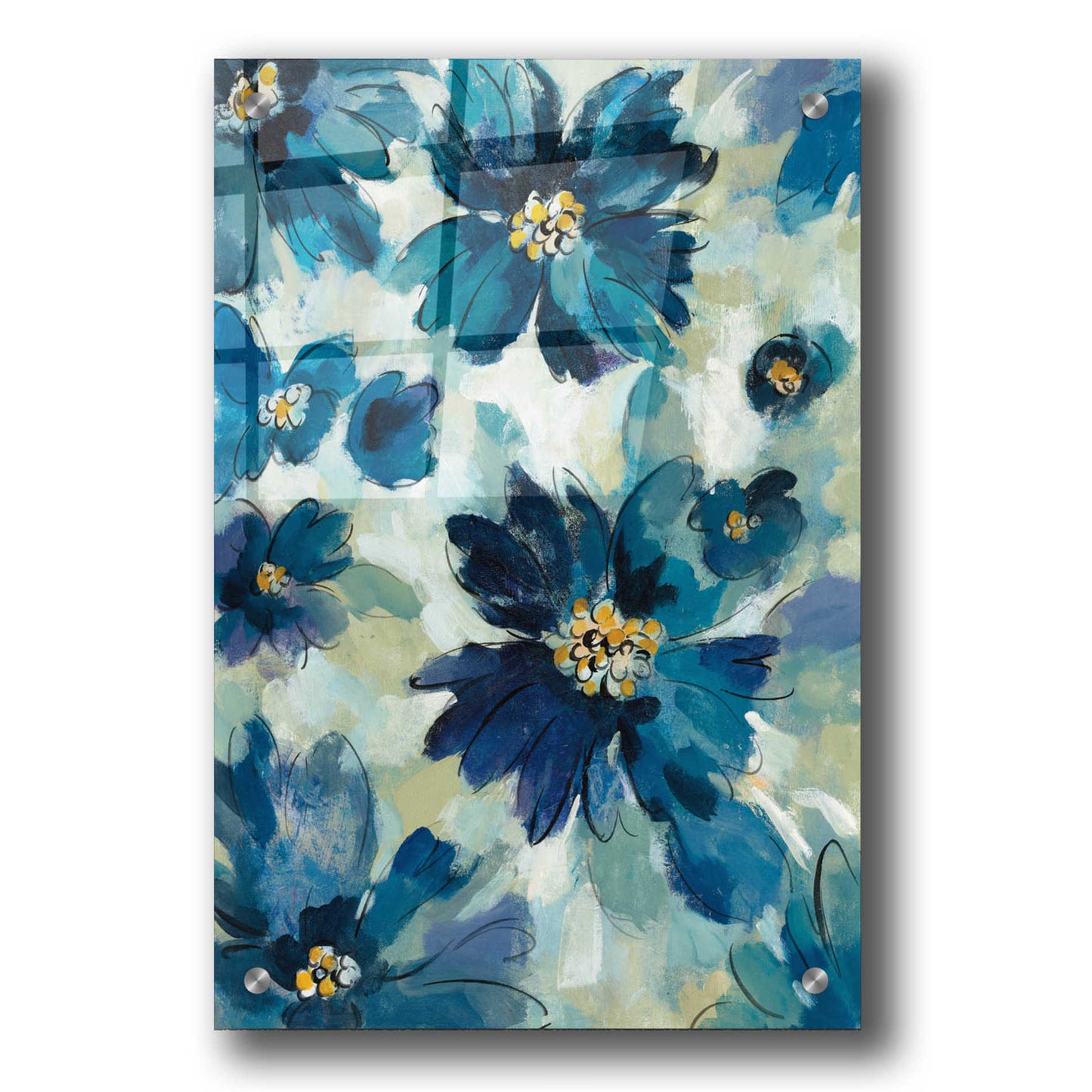 Epic Art 'Inky Floral I' by Silvia Vassileva, Acrylic Glass Wall Art,24x36