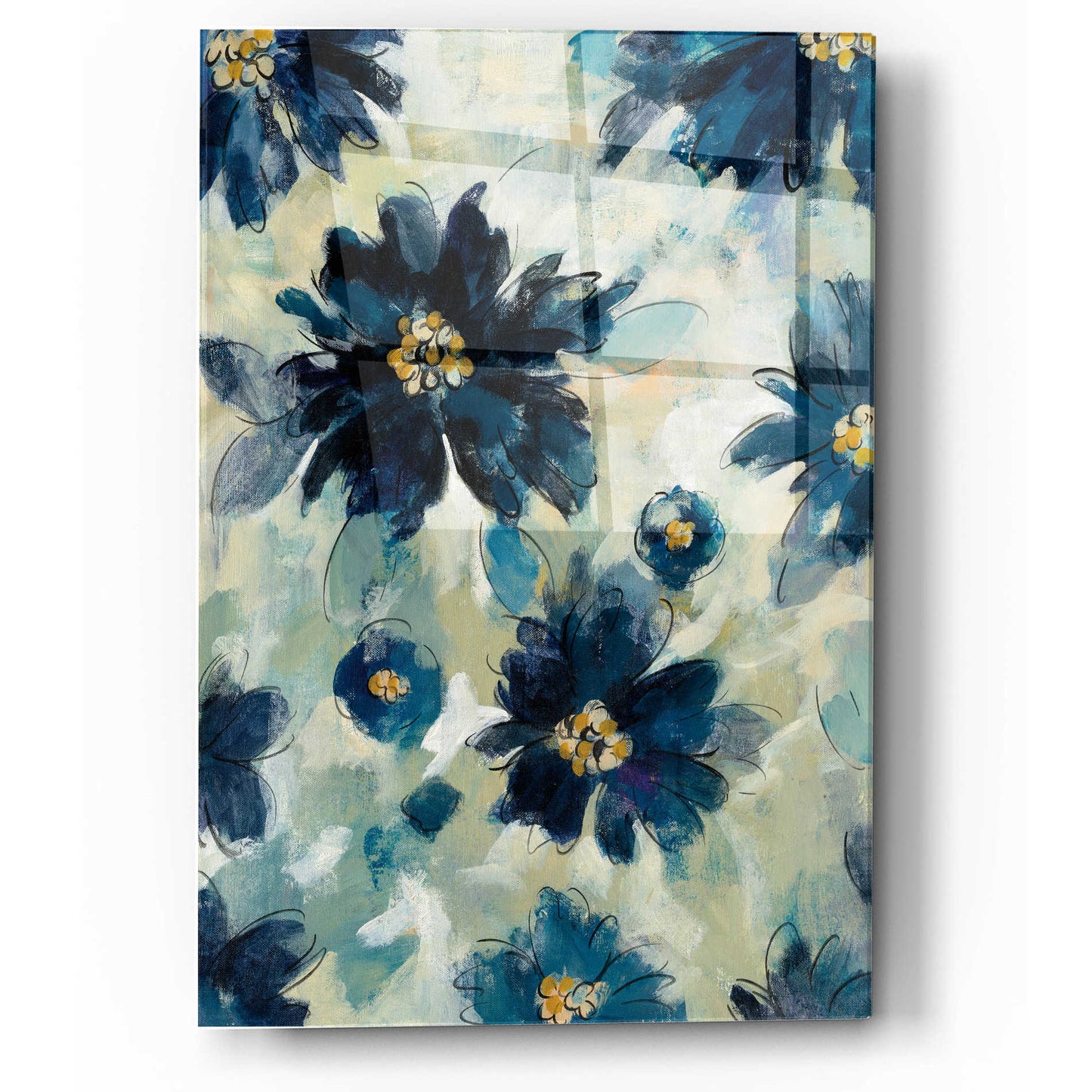 Epic Art 'Inky Floral II' by Silvia Vassileva, Acrylic Glass Wall Art,12x16