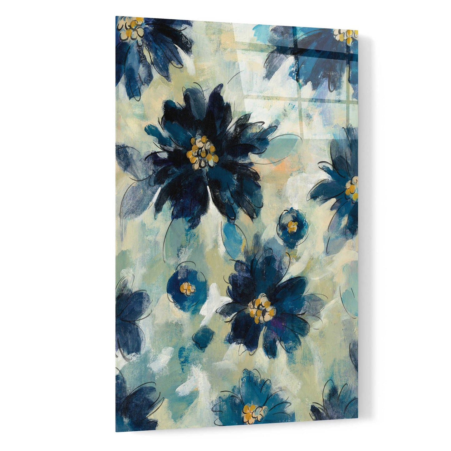 Epic Art 'Inky Floral II' by Silvia Vassileva, Acrylic Glass Wall Art,16x24