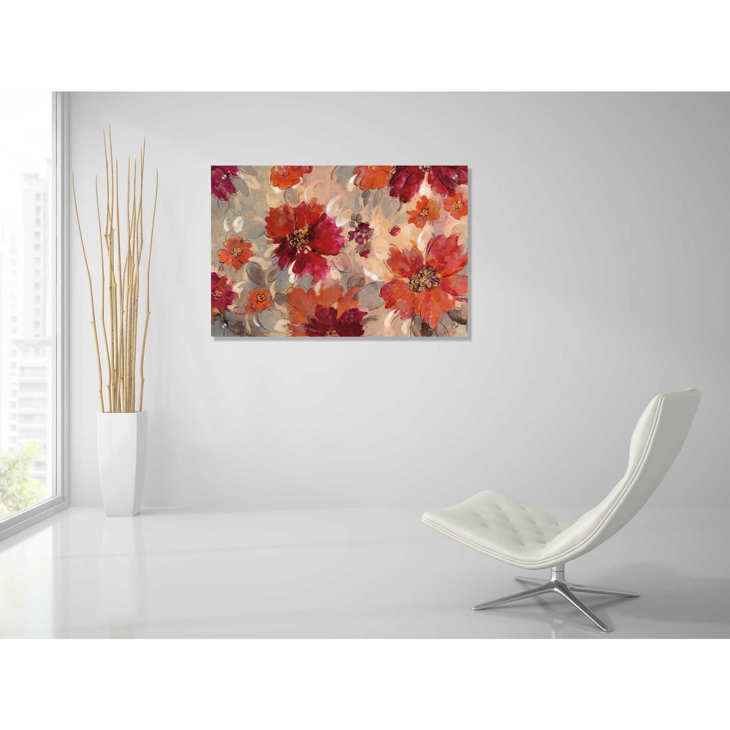 Epic Art 'Magenta and Coral Floral' by Silvia Vassileva, Acrylic Glass Wall Art,36x24