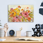 Epic Art 'Brushy Peonies' by Silvia Vassileva, Acrylic Glass Wall Art,16x12