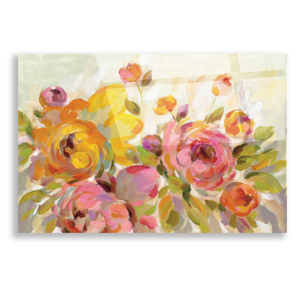 Epic Art 'Brushy Peonies' by Silvia Vassileva, Acrylic Glass Wall Art