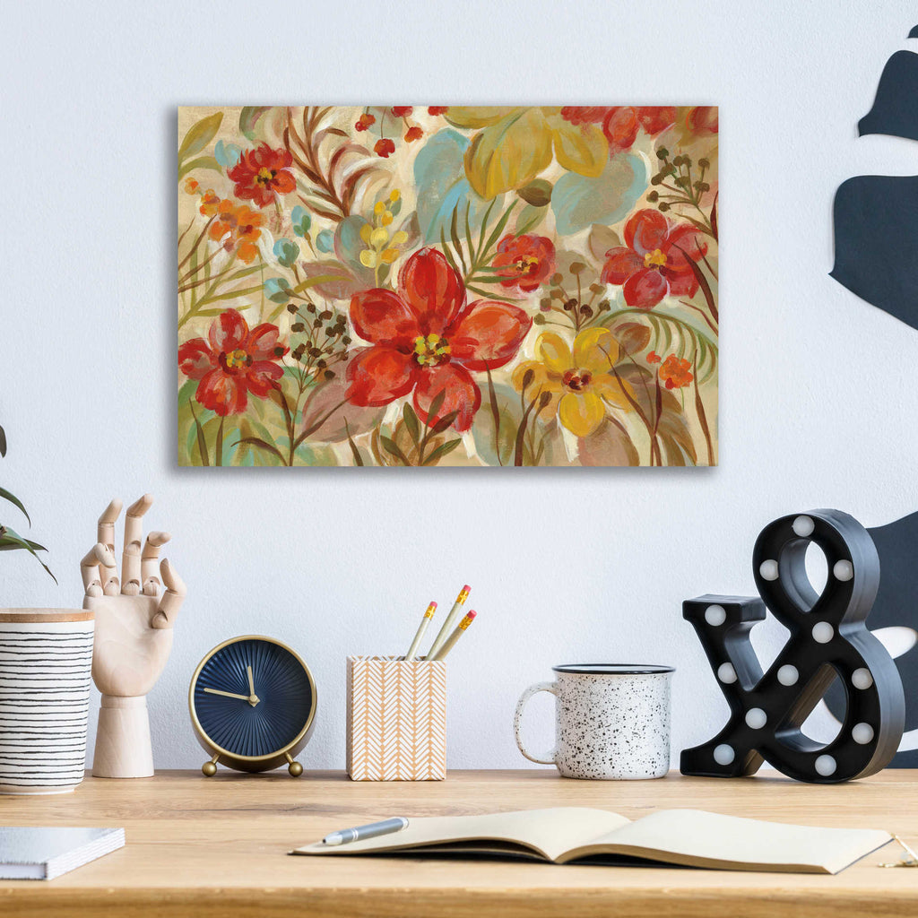 Epic Art 'Tropical Flowers' by Silvia Vassileva, Acrylic Glass Wall Art,16x12