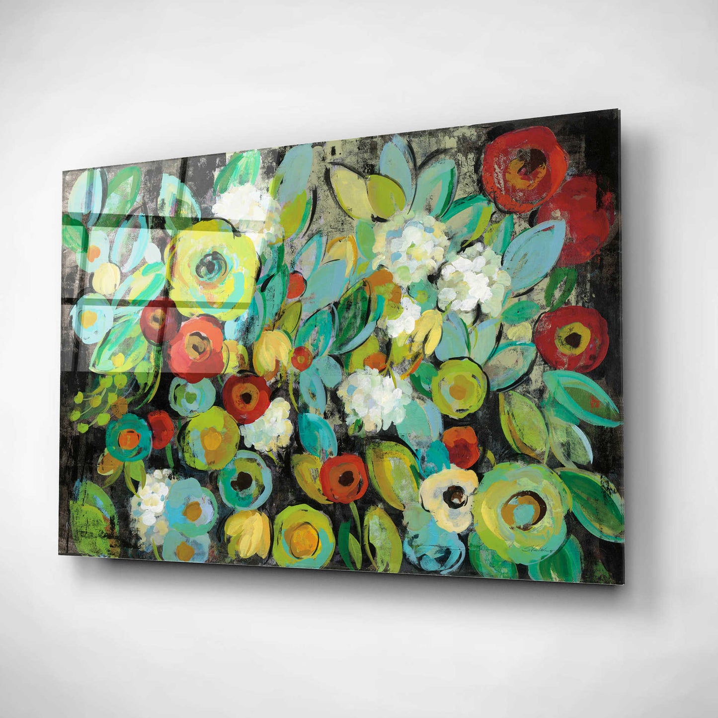 Epic Art 'Fiesta Floral Flipped' by Silvia Vassileva, Acrylic Glass Wall Art,24x16