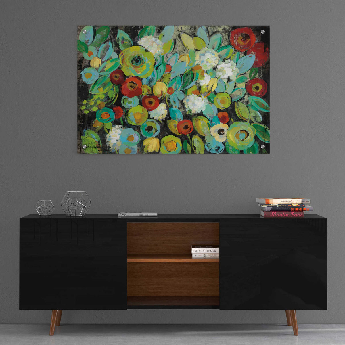 Epic Art 'Fiesta Floral Flipped' by Silvia Vassileva, Acrylic Glass Wall Art,36x24
