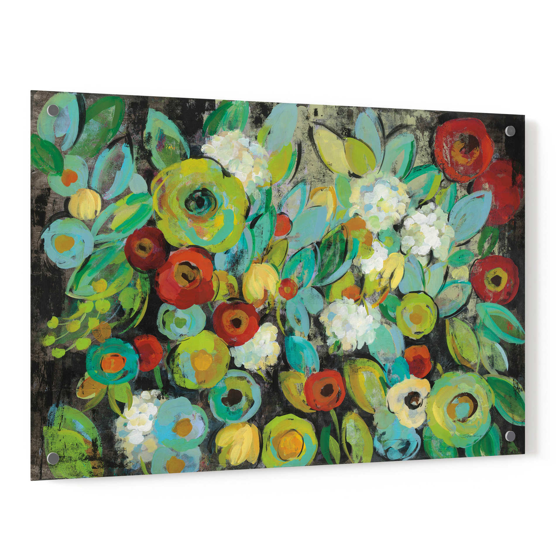 Epic Art 'Fiesta Floral Flipped' by Silvia Vassileva, Acrylic Glass Wall Art,36x24