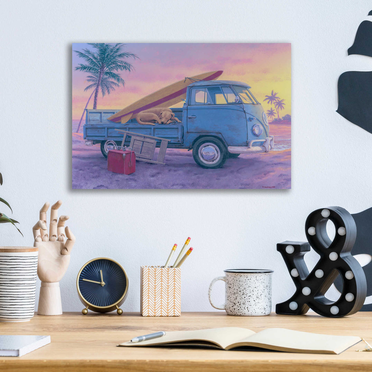 Epic Art 'The Beach Boy' by Richard Courtney, Acrylic Glass Wall Art,16x12
