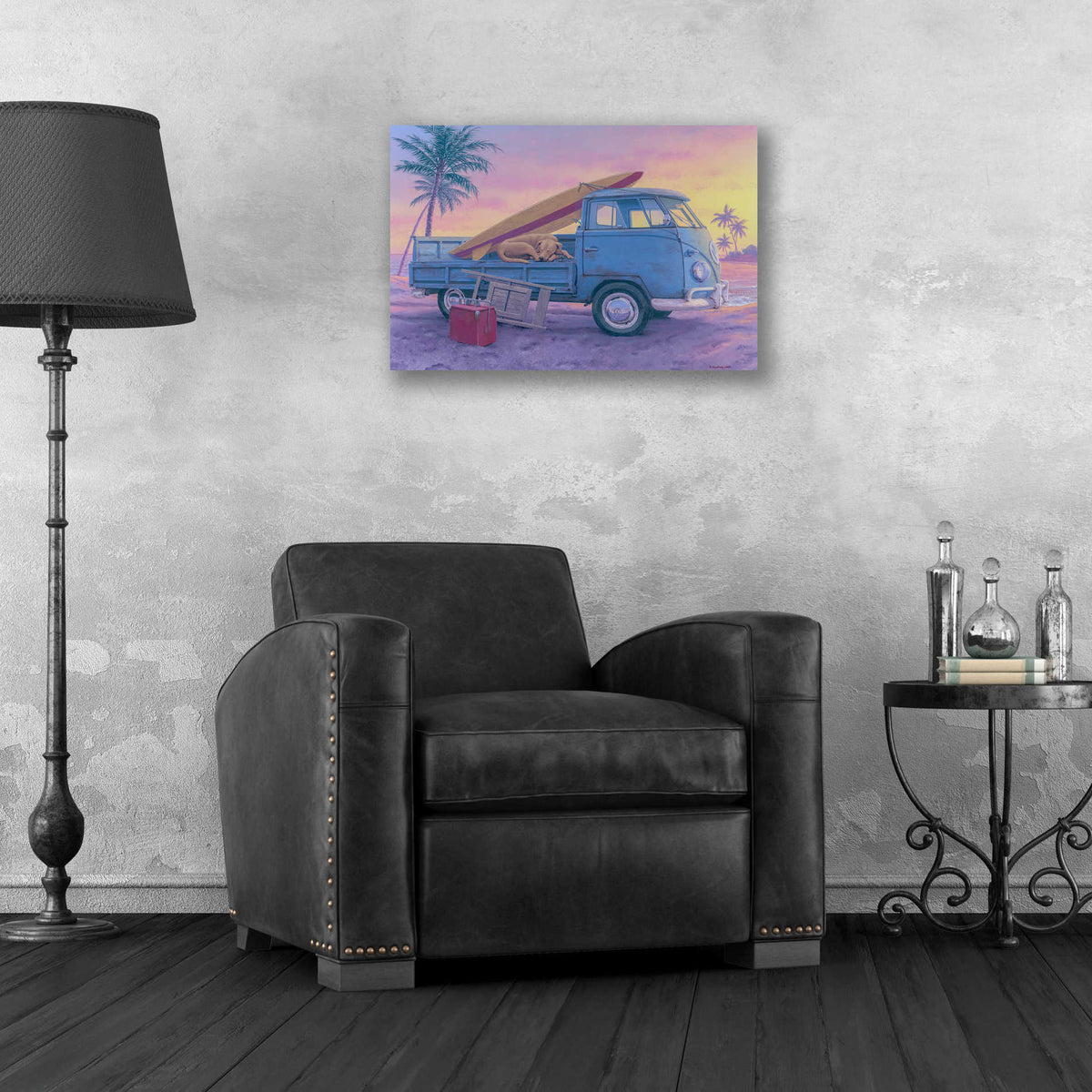Epic Art 'The Beach Boy' by Richard Courtney, Acrylic Glass Wall Art,24x16