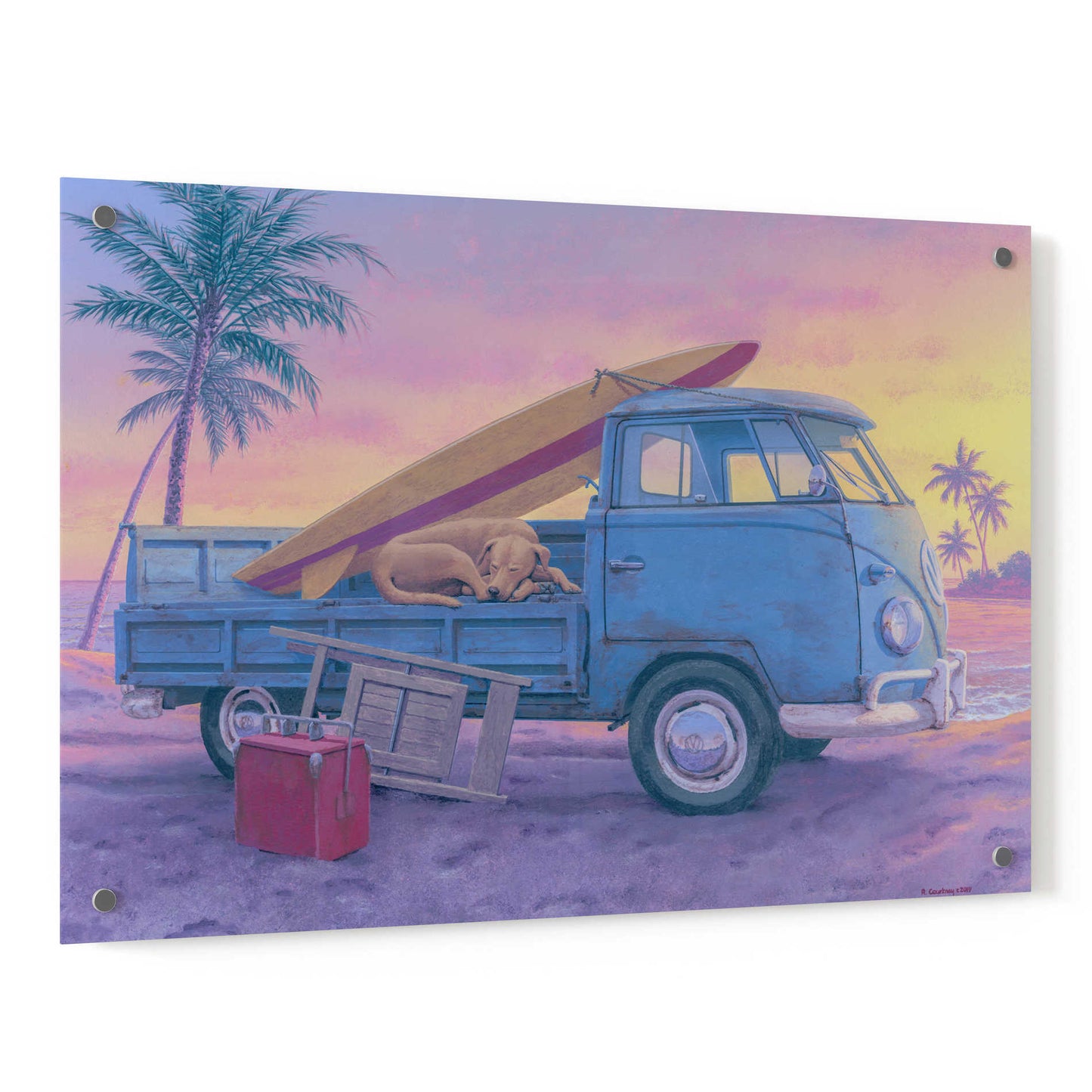 Epic Art 'The Beach Boy' by Richard Courtney, Acrylic Glass Wall Art,36x24