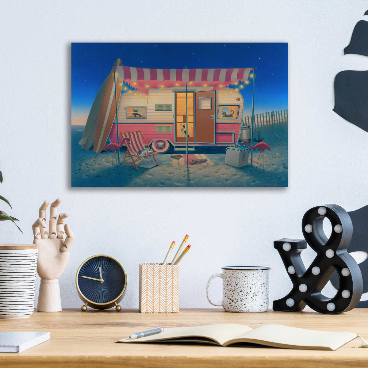 Epic Art 'Happy Campers' by Richard Courtney, Acrylic Glass Wall Art,16x12