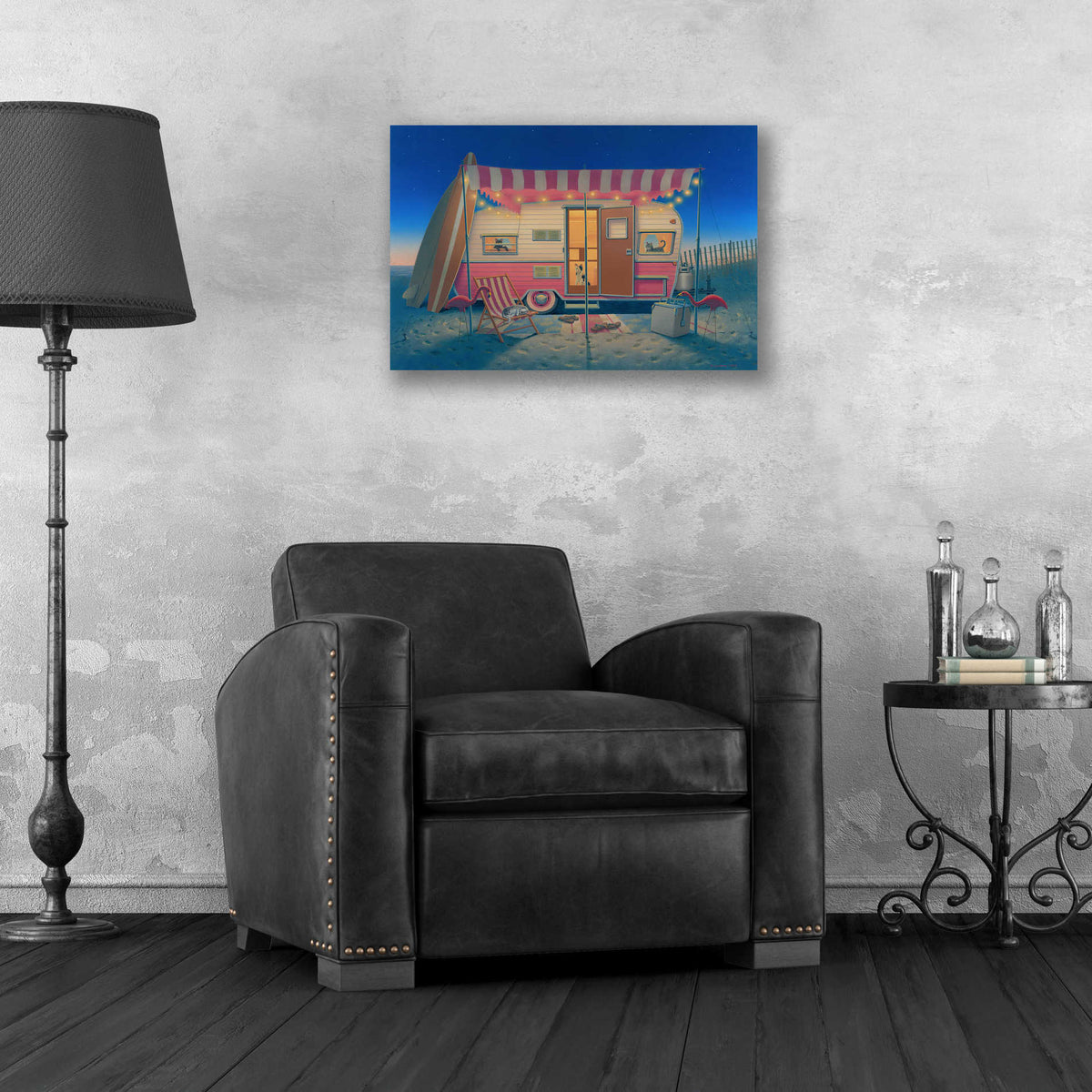 Epic Art 'Happy Campers' by Richard Courtney, Acrylic Glass Wall Art,24x16