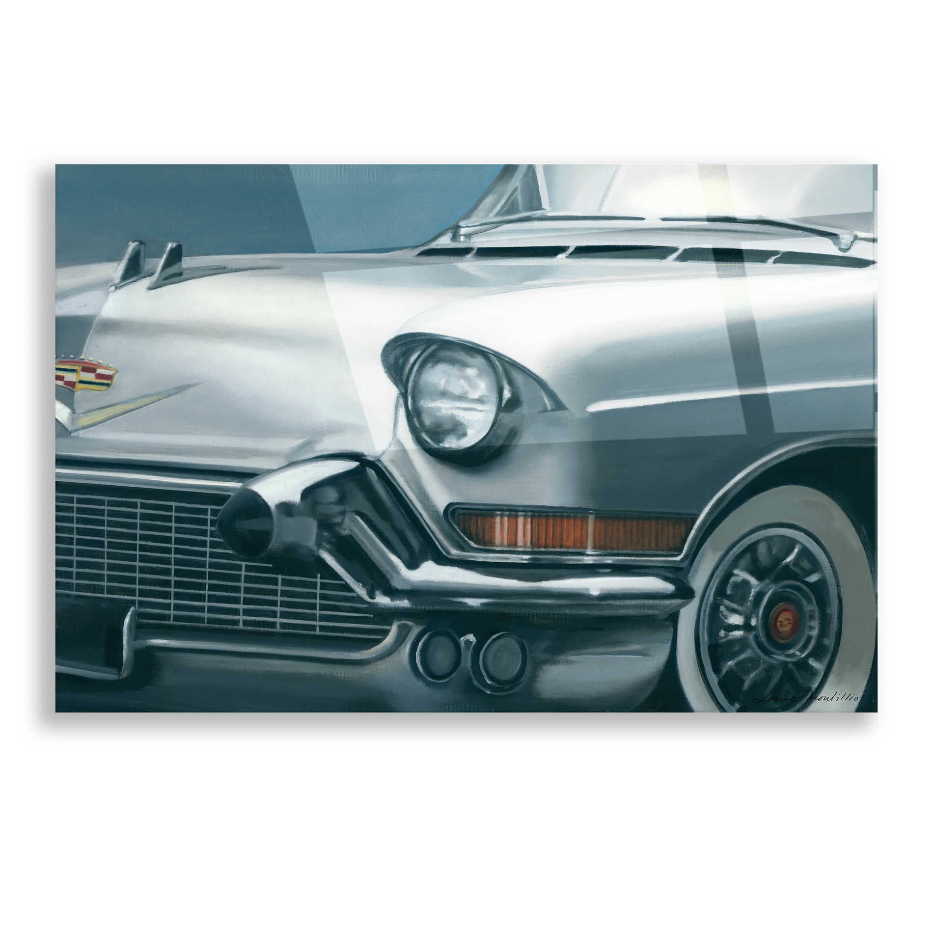 Epic Art 'Vintage Silver Caddy' by Louise Montillio, Acrylic Glass Wall Art,16x12