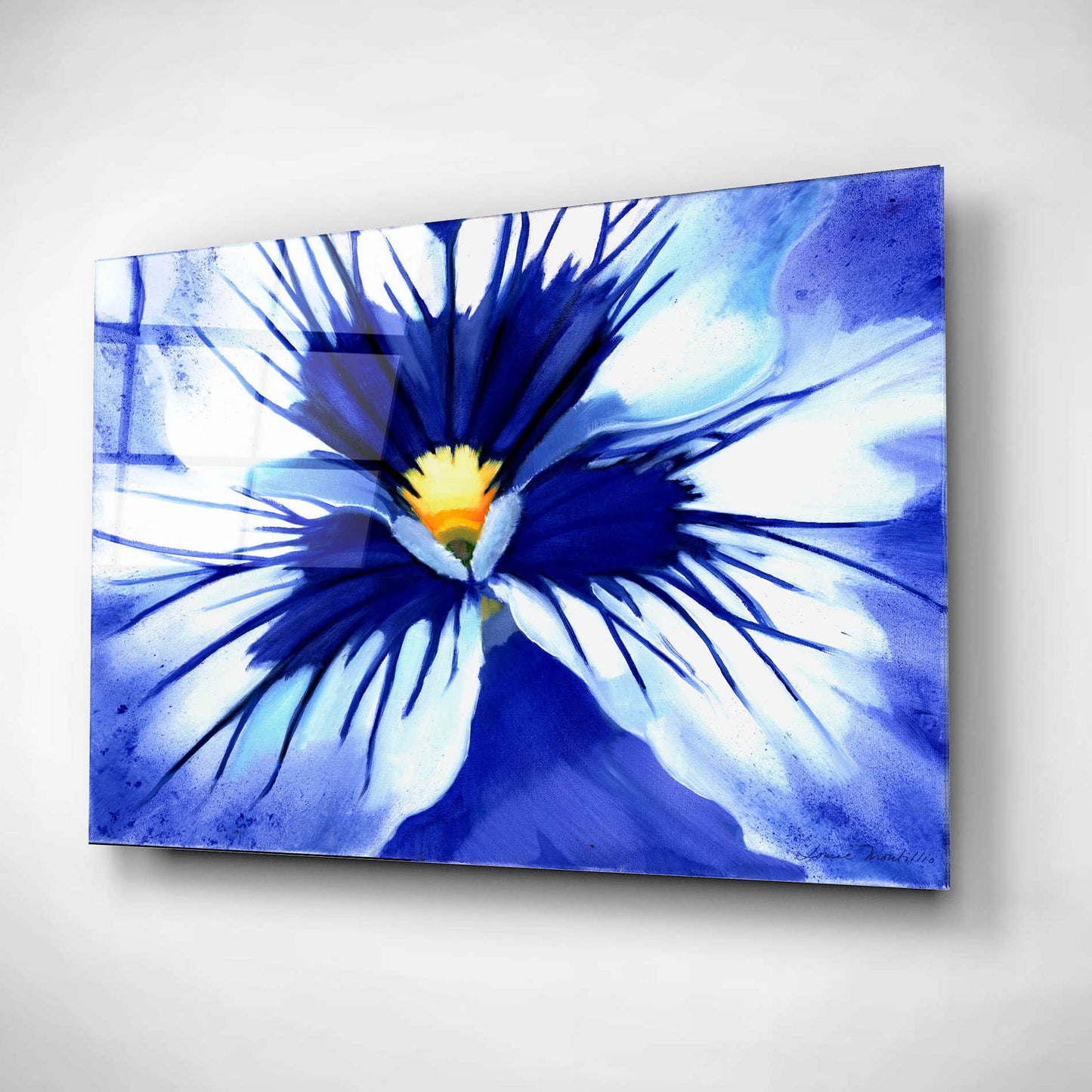 Epic Art 'Pansy Splash' by Louise Montillio, Acrylic Glass Wall Art,16x12