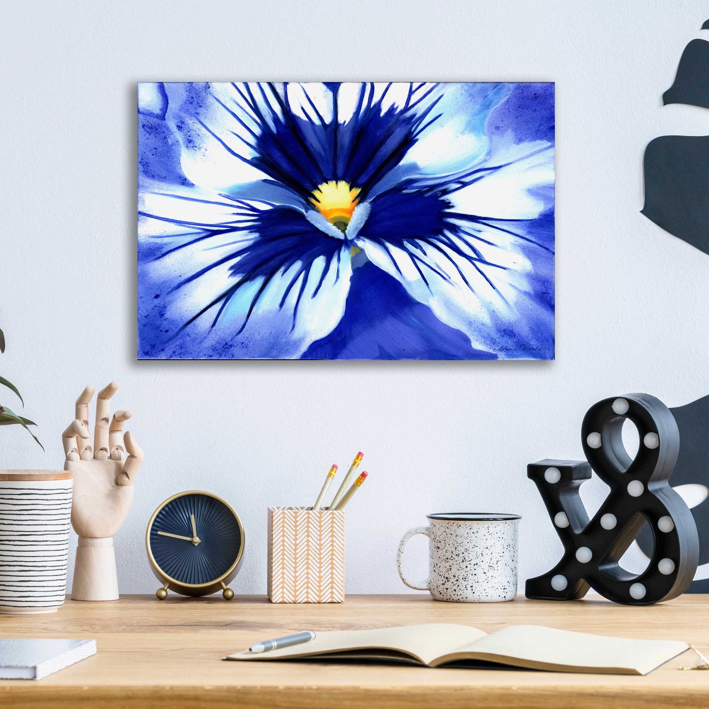 Epic Art 'Pansy Splash' by Louise Montillio, Acrylic Glass Wall Art,16x12