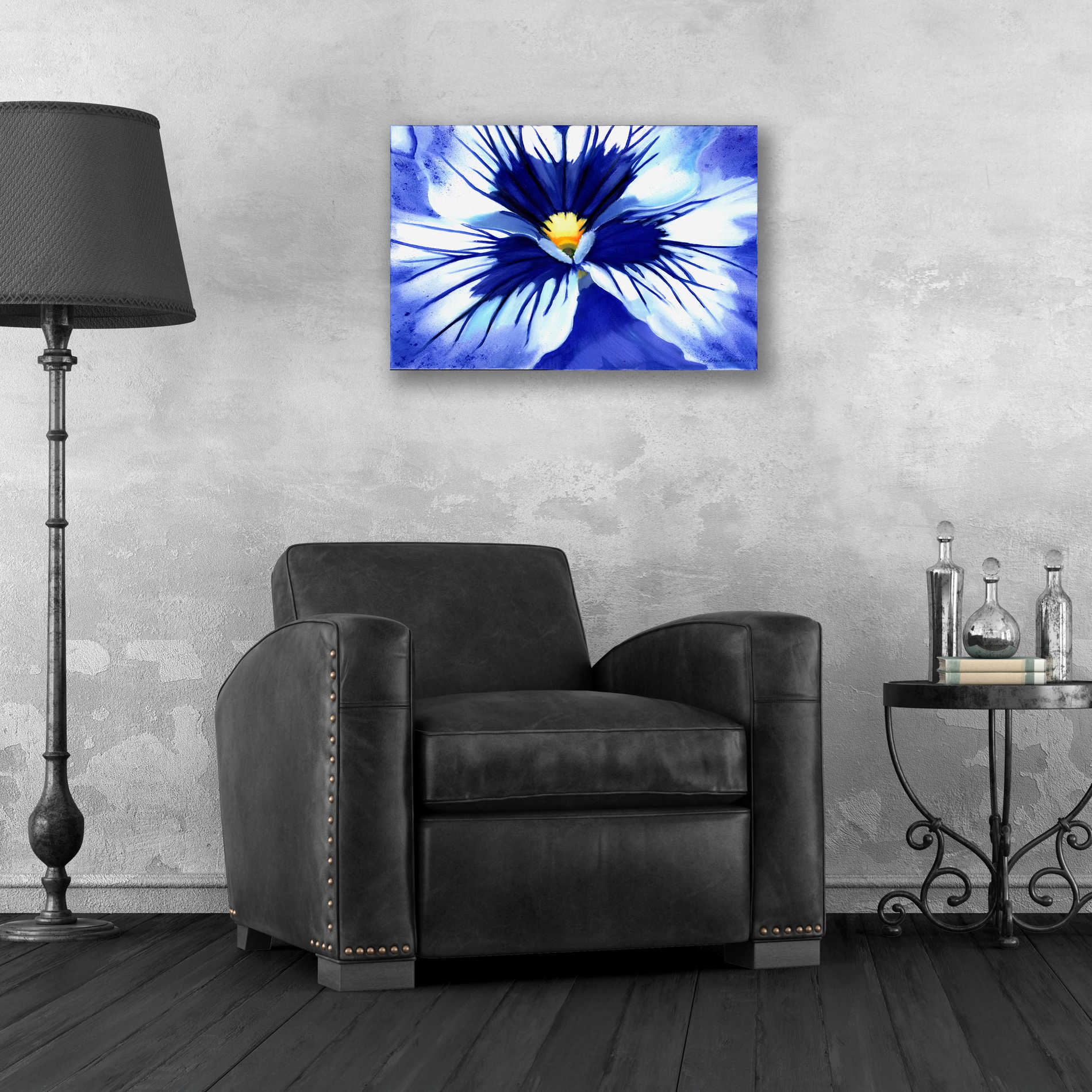 Epic Art 'Pansy Splash' by Louise Montillio, Acrylic Glass Wall Art,24x16