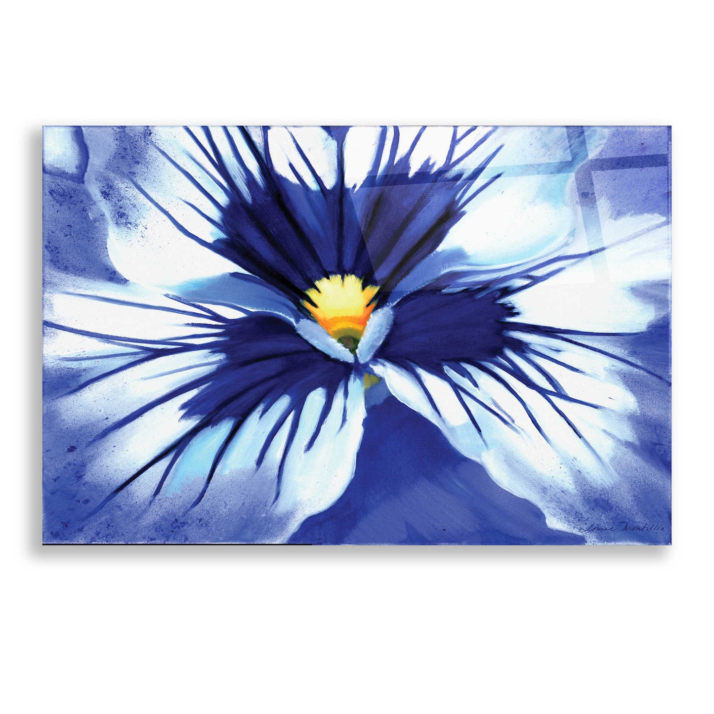 Epic Art 'Pansy Splash' by Louise Montillio, Acrylic Glass Wall Art,24x16