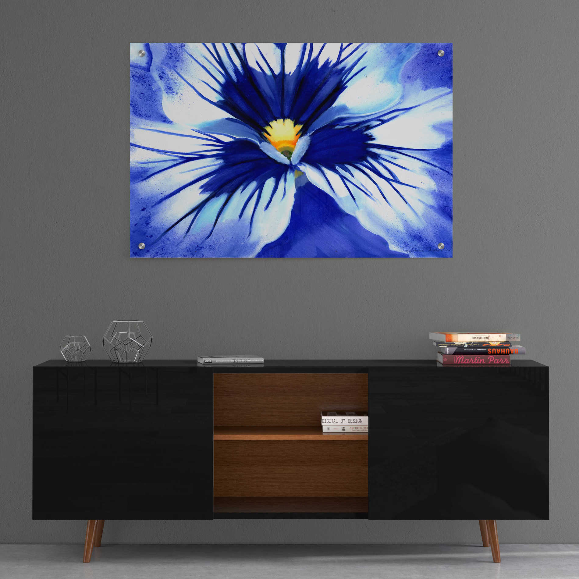 Epic Art 'Pansy Splash' by Louise Montillio, Acrylic Glass Wall Art,36x24