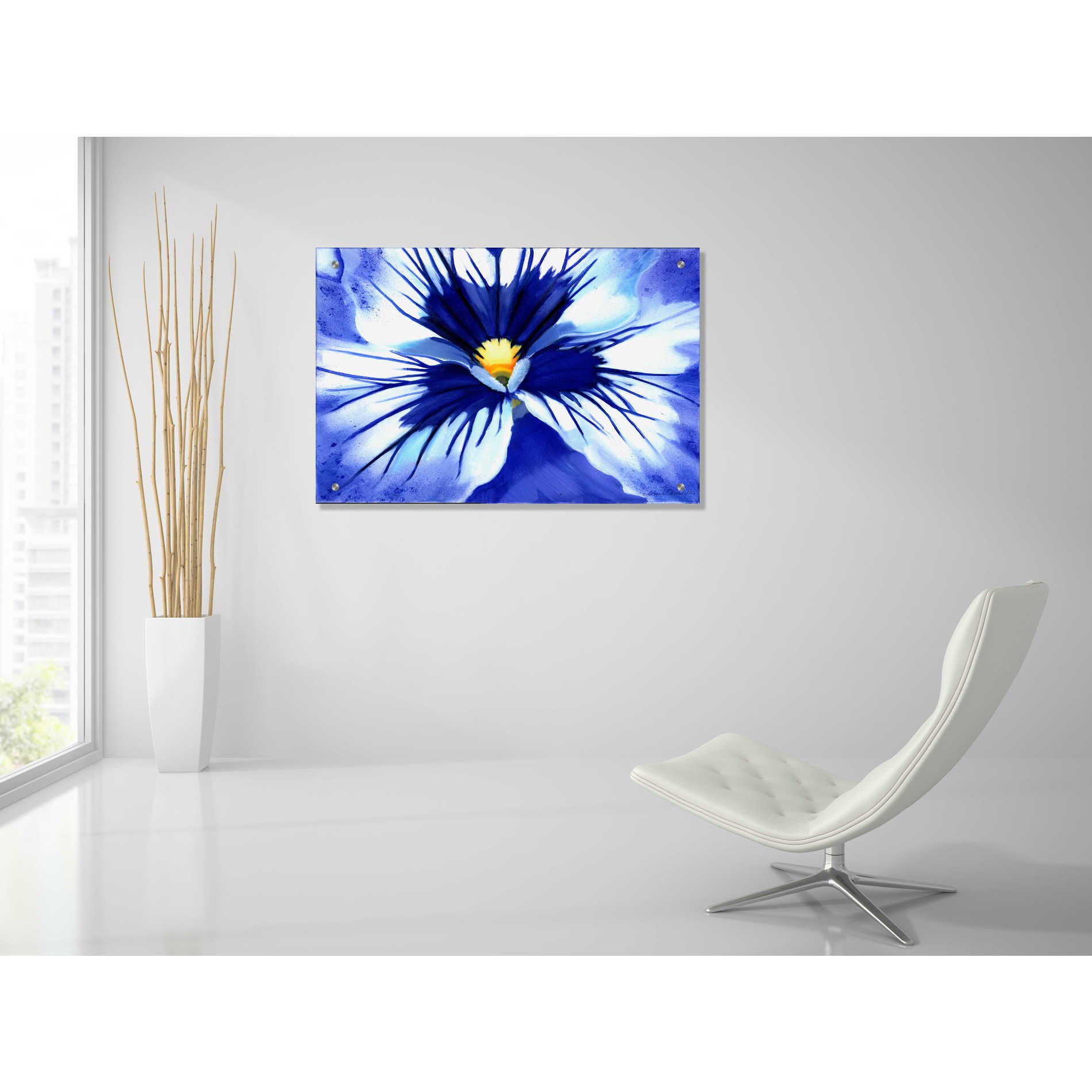 Epic Art 'Pansy Splash' by Louise Montillio, Acrylic Glass Wall Art,36x24