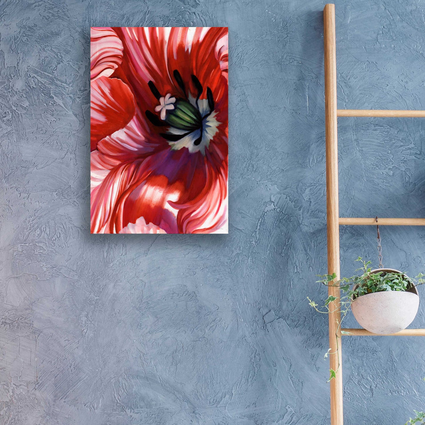 Epic Art 'Swashbuckler Poppy' by Louise Montillio, Acrylic Glass Wall Art,16x24