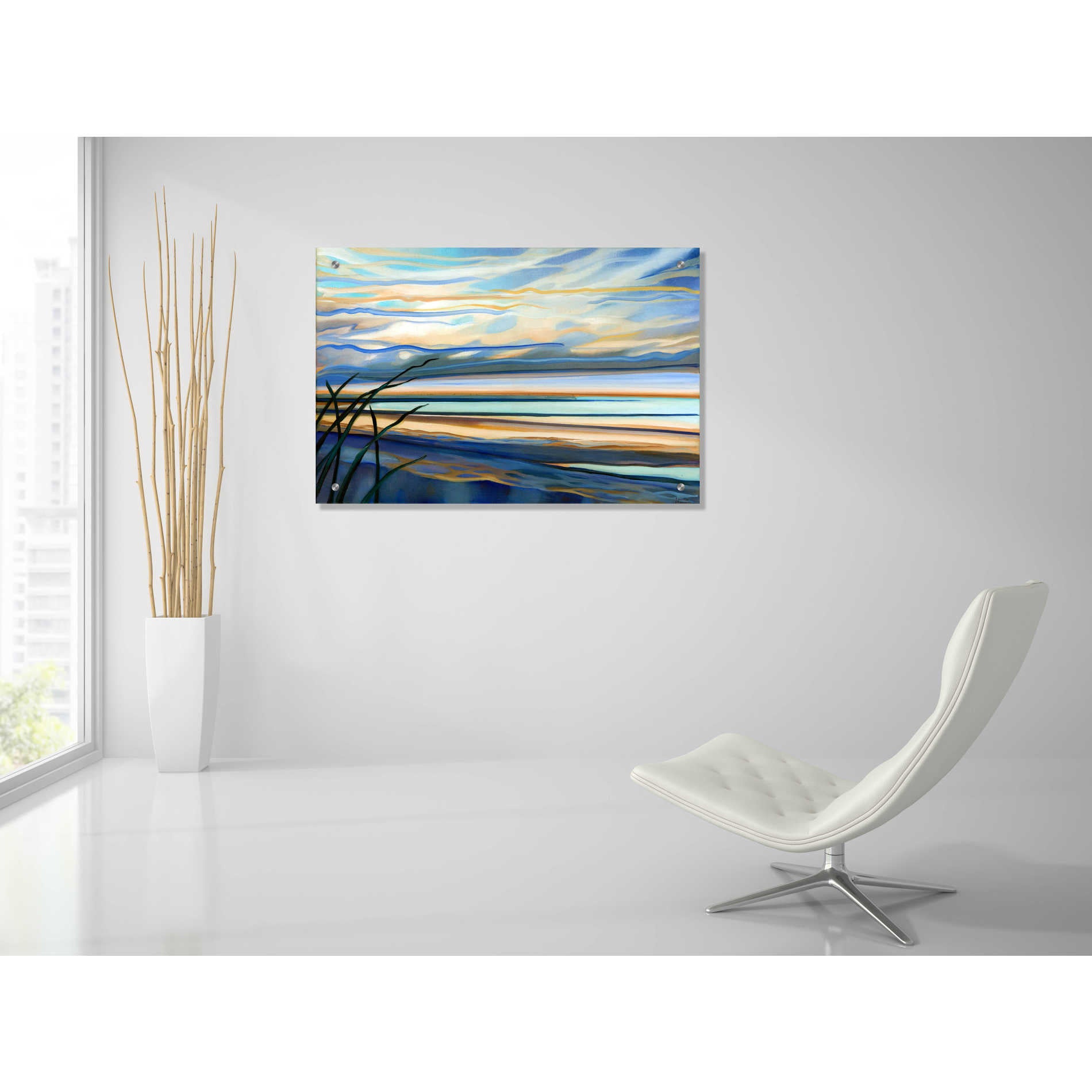 Epic Art 'Shorelines' by Louise Montillio, Acrylic Glass Wall Art,36x24