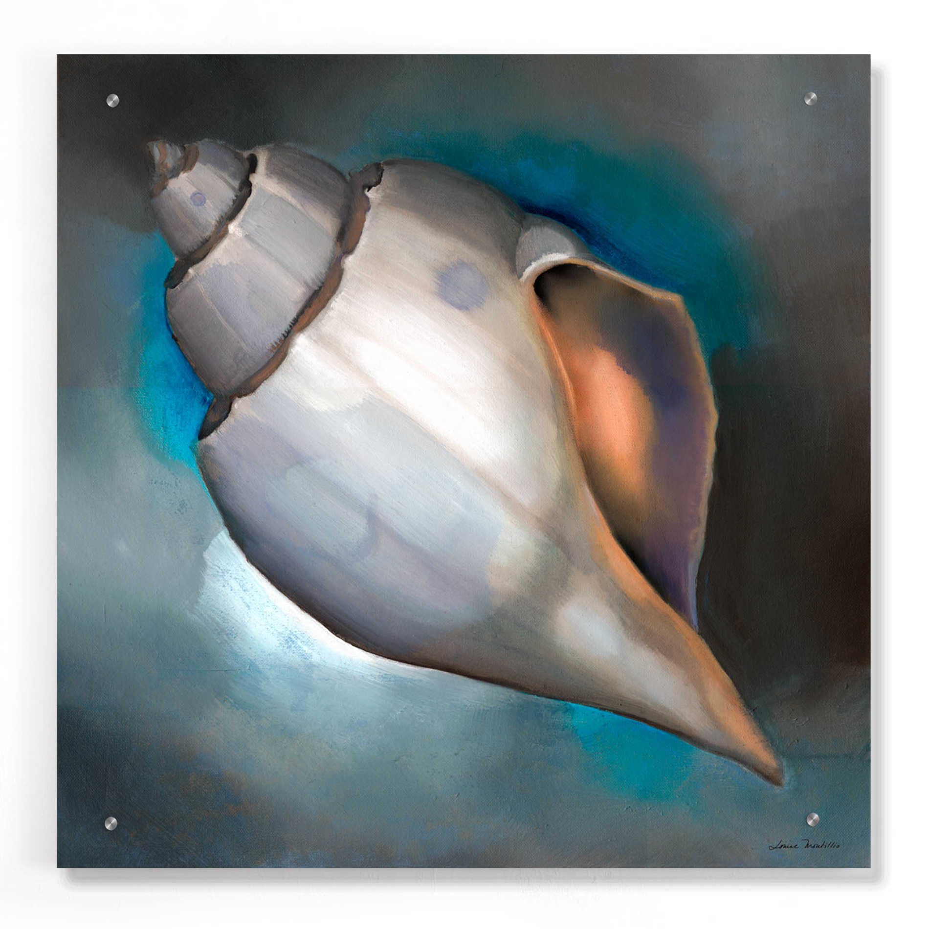 Epic Art 'Sea Shell Glow' by Louise Montillio, Acrylic Glass Wall Art,24x24