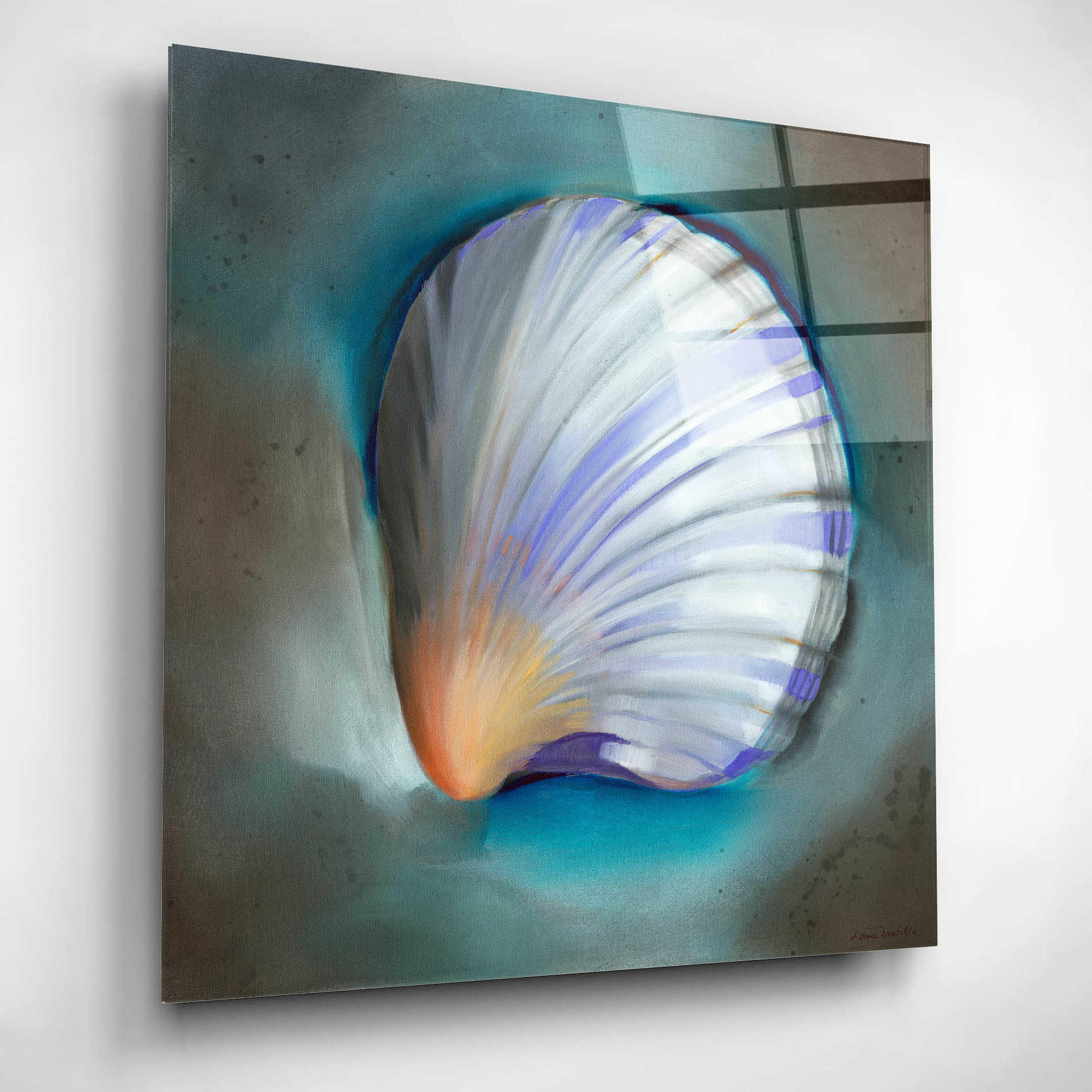 Epic Art 'Clam Shell Glow' by Louise Montillio, Acrylic Glass Wall Art,12x12