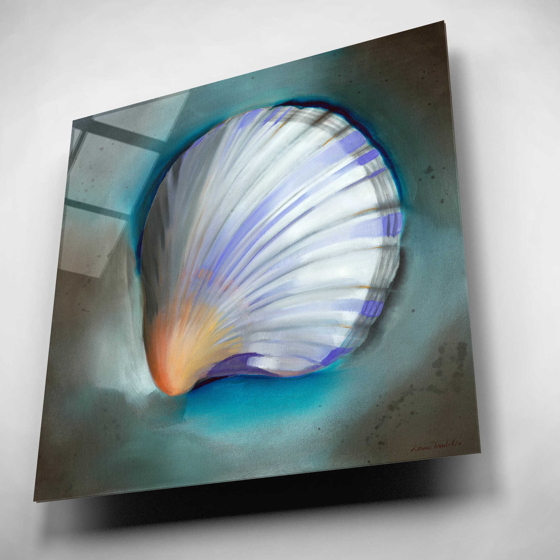 Epic Art 'Clam Shell Glow' by Louise Montillio, Acrylic Glass Wall Art,12x12