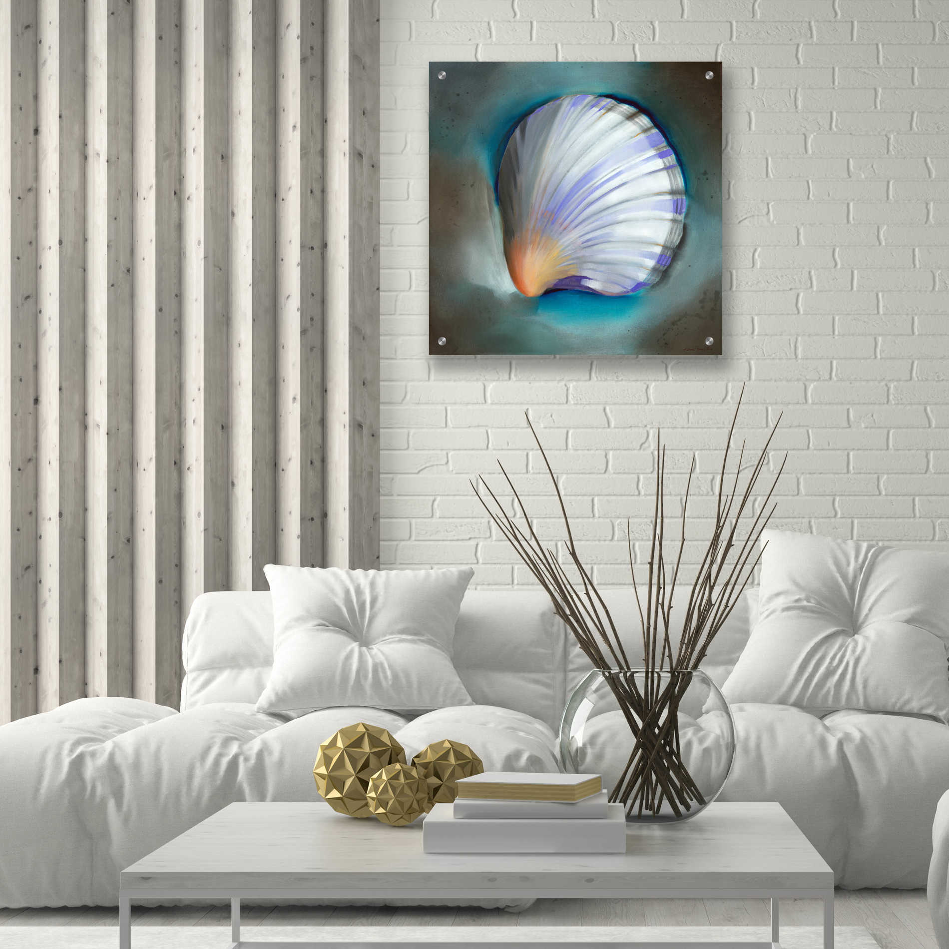 Epic Art 'Clam Shell Glow' by Louise Montillio, Acrylic Glass Wall Art,24x24