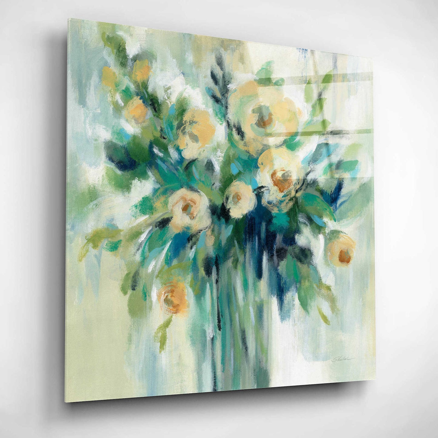 Epic Art 'Vase of Flowers' by Silvia Vassileva, Acrylic Glass Wall Art,12x12